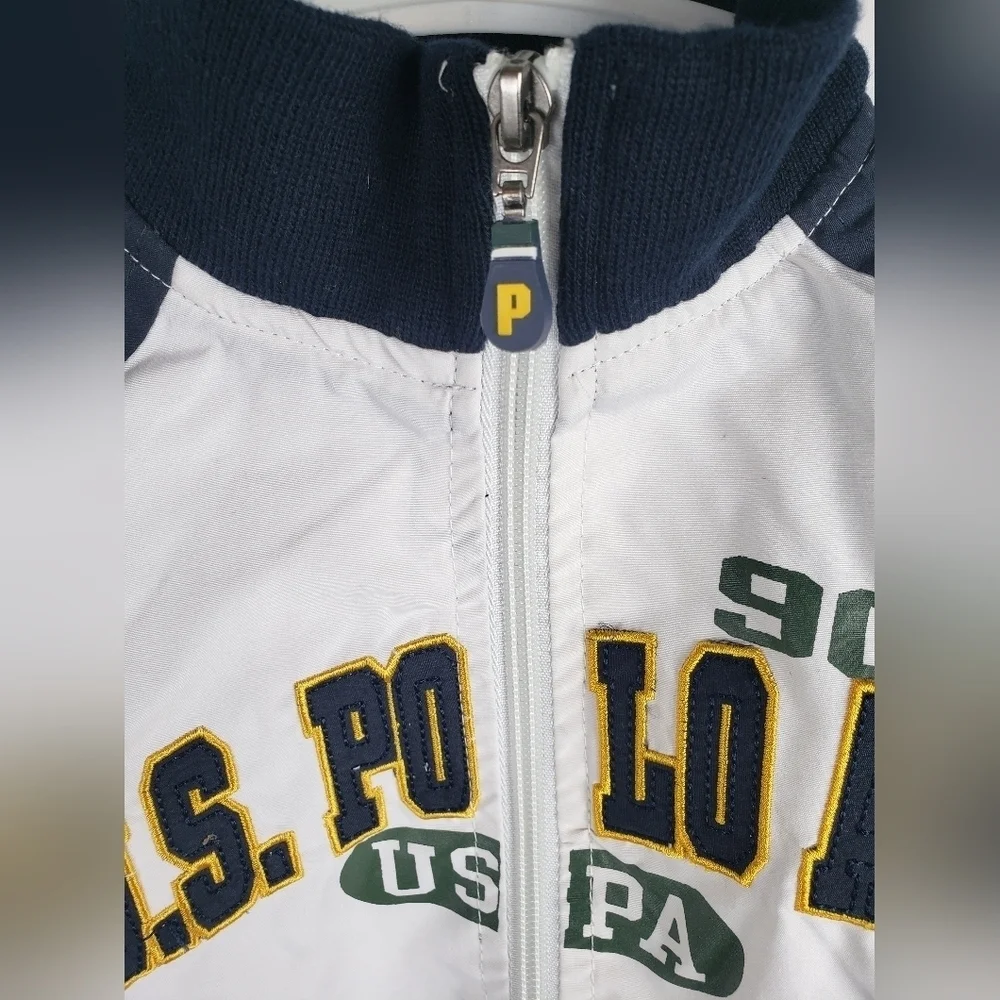 U.S.Polo Association White and Navy Boy's Toddler Jacket Sz 2T